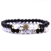 2 PC Set White beads Trendy Fashion Bracelet